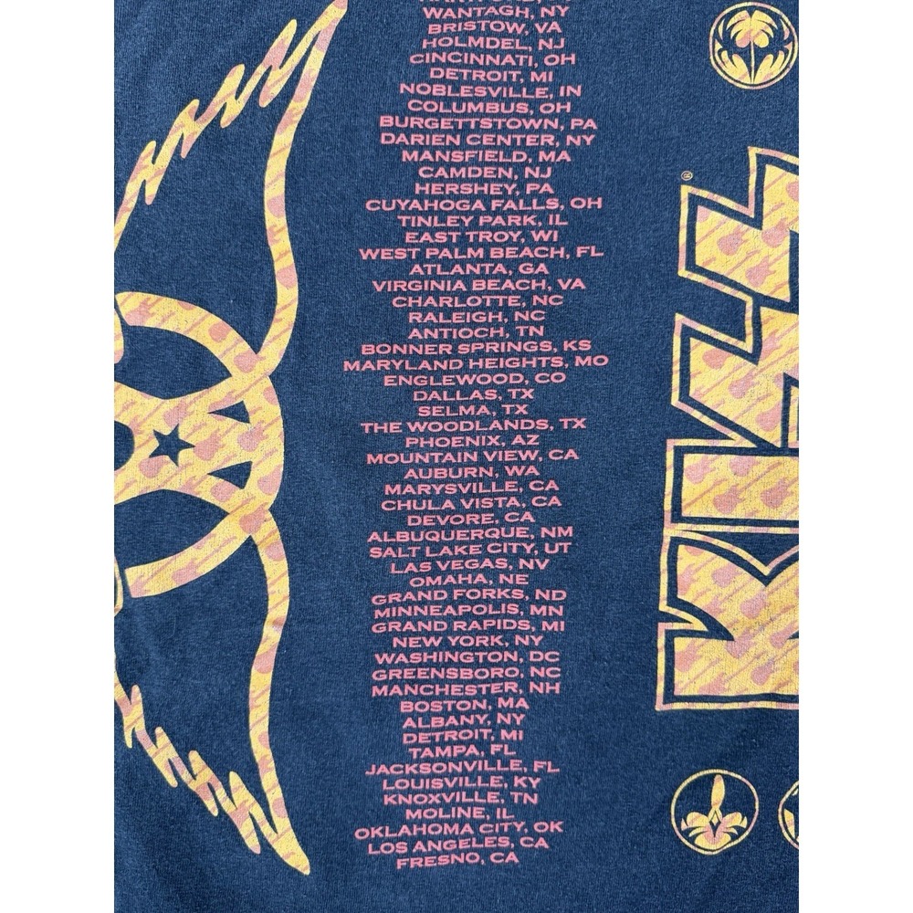 Kiss Aerosmith 2003-2004 Vintage Concert Tour Shirt Mens Small USA Faded‎ Wash - Picture 16 of 16
